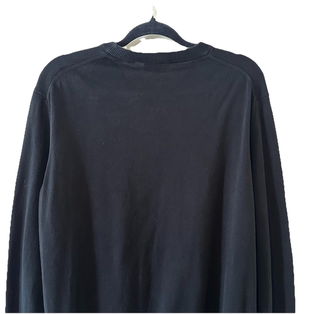 Lacoste Mens Black Sweater Shirt Classic Fit Crew Neck LS Pullover Logo Size XL - Picture 7 of 16